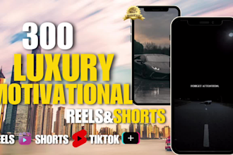 create faceless motivational luxury instagram reels youtube shorts, and tiktok