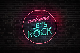 create high quality neon glowing text, logo and signs