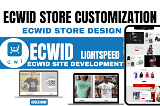 design and customized ecwid store setup expert lightspeed site for pod ecommerce