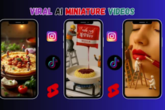 create viral stunning ai miniature cooking video for youtube short reel tiktok