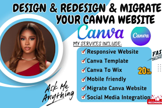 create canvas website design redesign canvas landing page migrate canava to wix