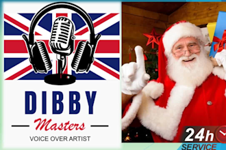 a traditional british santa father christmas voice over
