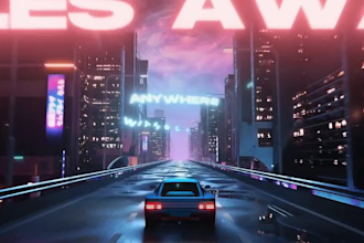 do quality 2d anime lyric video, 2d music video, cartoon animation, anime style