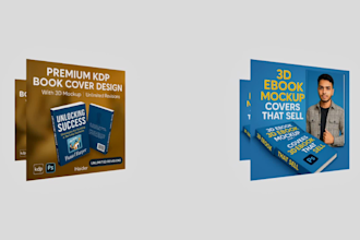design amazon KDP book cover with free 3d mockup