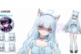 design and rig anime 2d vtuber, live2d rigging, vtuber commission, vtuber outfit
