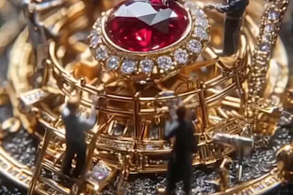 do cad jewelry animation, ai miniature video 3d jewelry, ai cgi animation