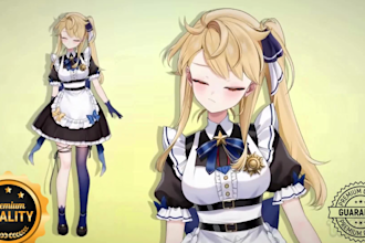 vtuber commission live2d 3d vtuber model rig vrchat anime