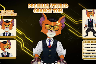 do custom cartoon pet or anime vtuber model for streamers