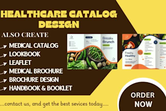 design healthcare medical catalog, product catalog catalogue lookbook brochure