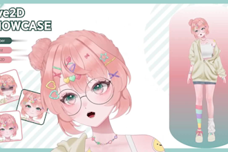 draw and rig live2d model, 2d vtuber model, live2d vtuber rigging, vtuber model