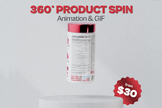 make expert 360 product spin rotation animation in 3d