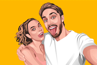 turn your family, couple, friends photo into portrait drawing