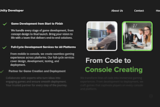 develop 2d or 3d unity games for mobile PC multiplayer and webgl