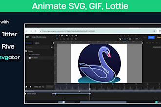 animate svg, lottie, GIF for website or mobile app using svgator, jitter, rive