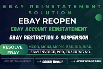 ebay reinstatement ebay suspensions ebay restrictions mc011 mc113 bbe inr inad