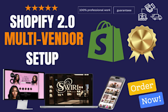 create shopify ecommerce mulltivendor marketplace design dropshipping website