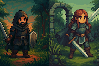 design 2d concept art, digital illustration, pixel art, character 2d to 3d model