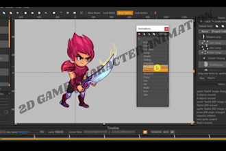 create 2d game character, pixel sprite ,rpg maker mz mv sprite sheet animation