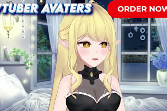 do live 2d , 3d vtuber character, vriod furry avater face rig, animations, vriod