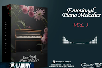 send you 30 emotional piano melodies with midi