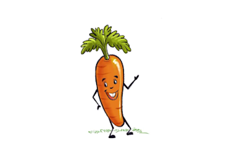 draw a cute cartoon of food, drink, fruit and vegetables