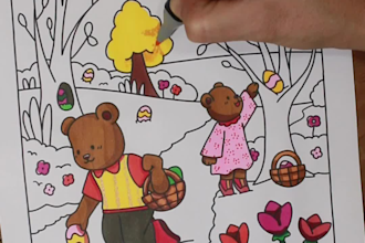 make a video of myself coloring your book page
