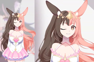 draw and rig live2d vtuber model 2d vtuber rigging vtuber commission live2d mode
