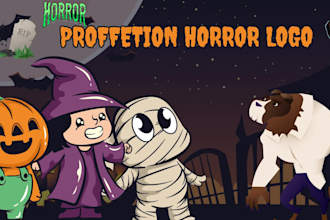 design scary, horror, creepy halloween logo design
