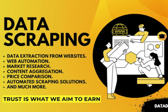 do data scraping or build a robust web scraper, web crawler and bot using python
