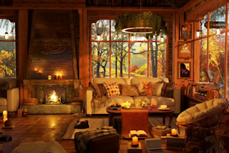 create cozy coffee shop for youtube