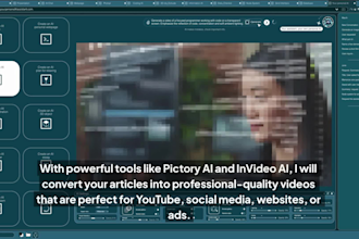 convert your articles into videos using pictory and invideo