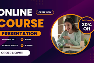 do design online course presentations, powerpoint redesign, ppt slides, webinar