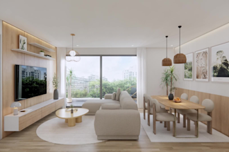 do interior rendering living room kitchen by sketchup