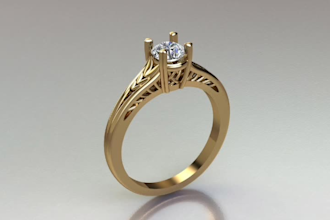 design 3d fashion rings and render it