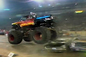 record a loud, intense, monster truck over the top style voiceover