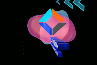 create a dynamic 3d logo animation, spinning, rotation