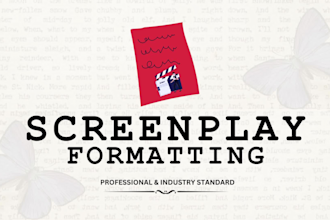 professionally format your screenplay or script