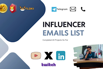 do data entry niche based active email list for influencers and email marketing