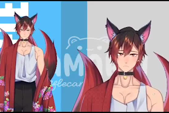 draw custom vtuber live2d for streams, vtuber anime style, rigging included