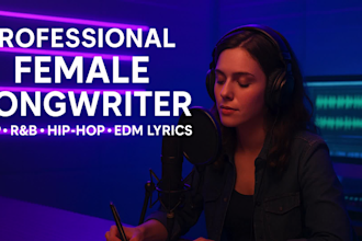be your powerful female songwriter soulful, emotional songs, poem to lyrics, edm