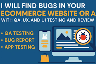 find bugs in ecommerce website app testing QA UX UI review