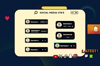 create call to action lower third pop up for social media