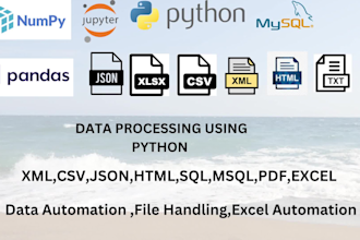 automate excel, json, xml, csv, data tasks using python scrip