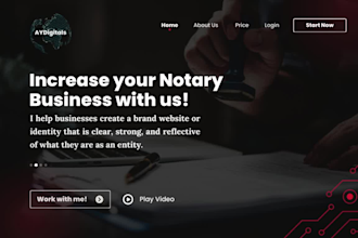 design a notary website, notary landing page, errand website, signing website