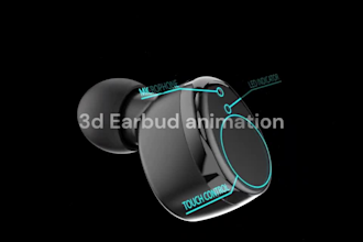 3d earbud animation amazon product video 3d product modeling and animation