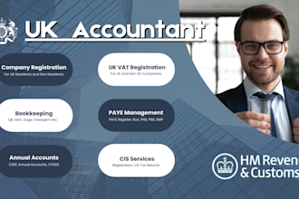 be UK accountant for uk vat return, uk corporation tax cis and uk payroll