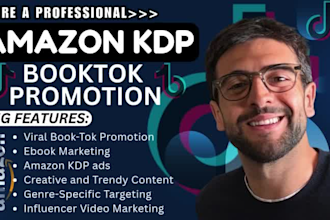 do viral booktok video, amazon kdp ads, ebook marketing, book trailer promotion