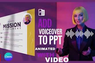 convert powerpoint presentation slides template PPT to video voiceover or audio