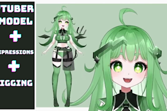 design and rig pro live 2d vtuber model anime 2d vtuber character live2d model