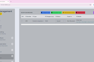 provide hotel, hostel room management system web app